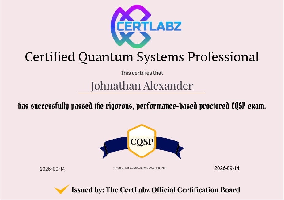 CertLabz certificate issued by the CertLabz Certification Board